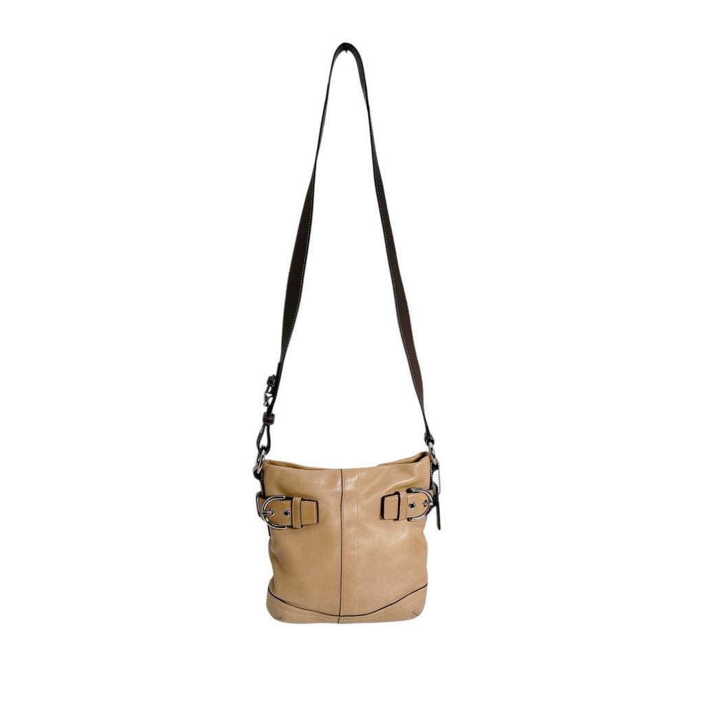 COACH Plain Long shoulder Shoulder Bag leather Brown Women J05S-3594 Used