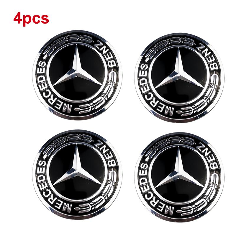 WVQ5   75mm Car Decals Wheel Hub Sticker for Mercedes Benz W176 W166 W163 W203 W204 W205 W210 W212 W221 Auto Rim Center Logo Decoration