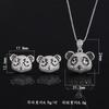 Jewelry Cross-border Set Earrings Necklace S925 Silver Needle Simple Personality Full Teddy Bear Cute Women
