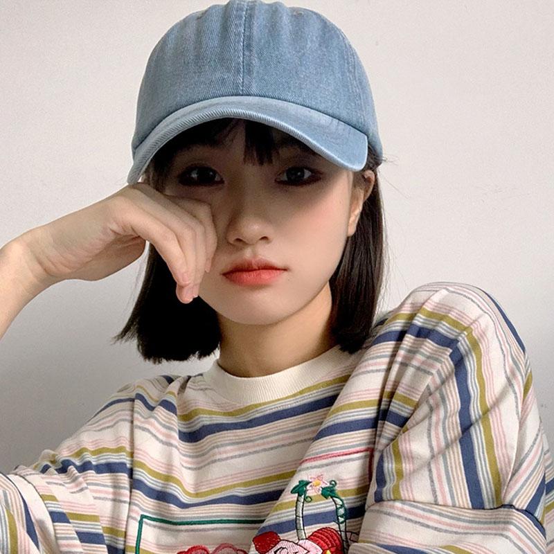 Unisexová džínsová snapback baseballová čiapka so šiltom - Y2K kórejský štýl pre otcov