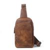 New Retro Personalized Men's Close Fitting Chest Bag Women's Crazy Horse Leather Crossbody Cowhide Small Shoulder