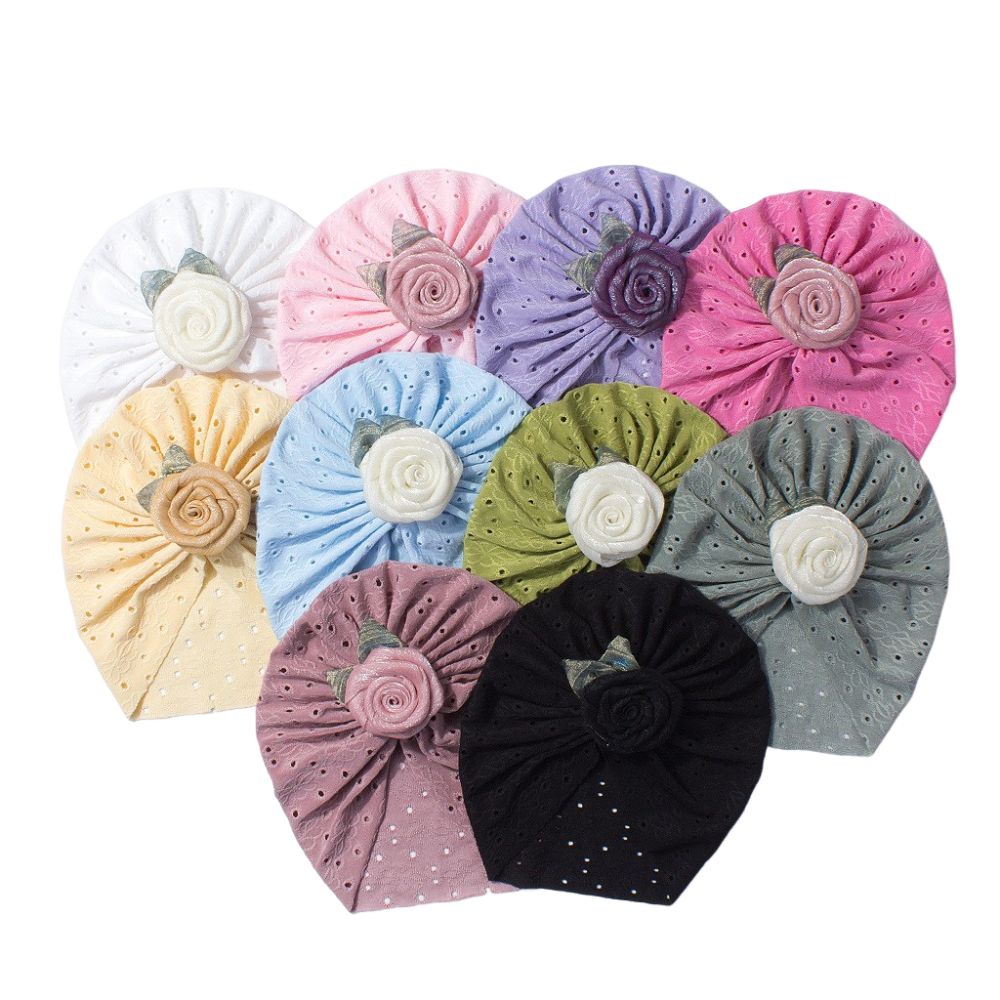 Häkel-Babyhut Blume Säuglingsmütze Mützen Süßer Neugeborenen-Baby-Mädchen-Turban Haarschmuck