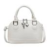 Glossy PU Handbag Women Fashion Mini Shoulder Bag Classic Oval Shape Crossbody Tote Bag
