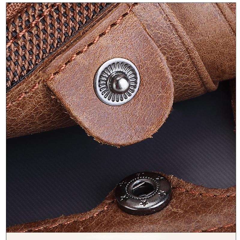 Neue RFID-Anti-Diebstahl-Bürste Rindsleder Herren-Geldbörse Leder Kurze Herren-Geldbörse Doppel-Reißverschluss-Geldbörse