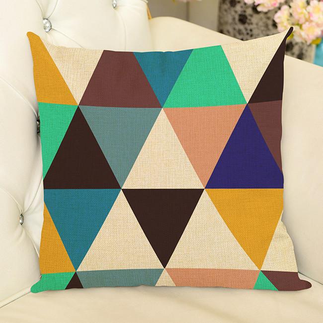 Geometric Style Throw Pillow Case Triangle Grid Classics Nordic Sofa Decoration Cotton Linen Chair Waist Cushion Cover Cojines