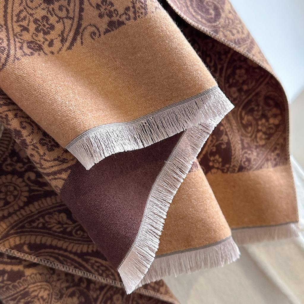 Women Winter Fashion Paisley Floral Print Fringe Shawl Scarves High Quality Wrap Pashmina Stole Bufandas Muslim Hijab Scraf