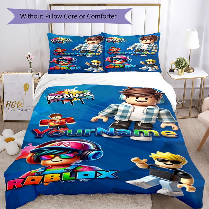 Roblox 216 Customize Your Name Bedding Set Breathable Duvet Cover with Pillowcases Home Decoration Birthday Gift