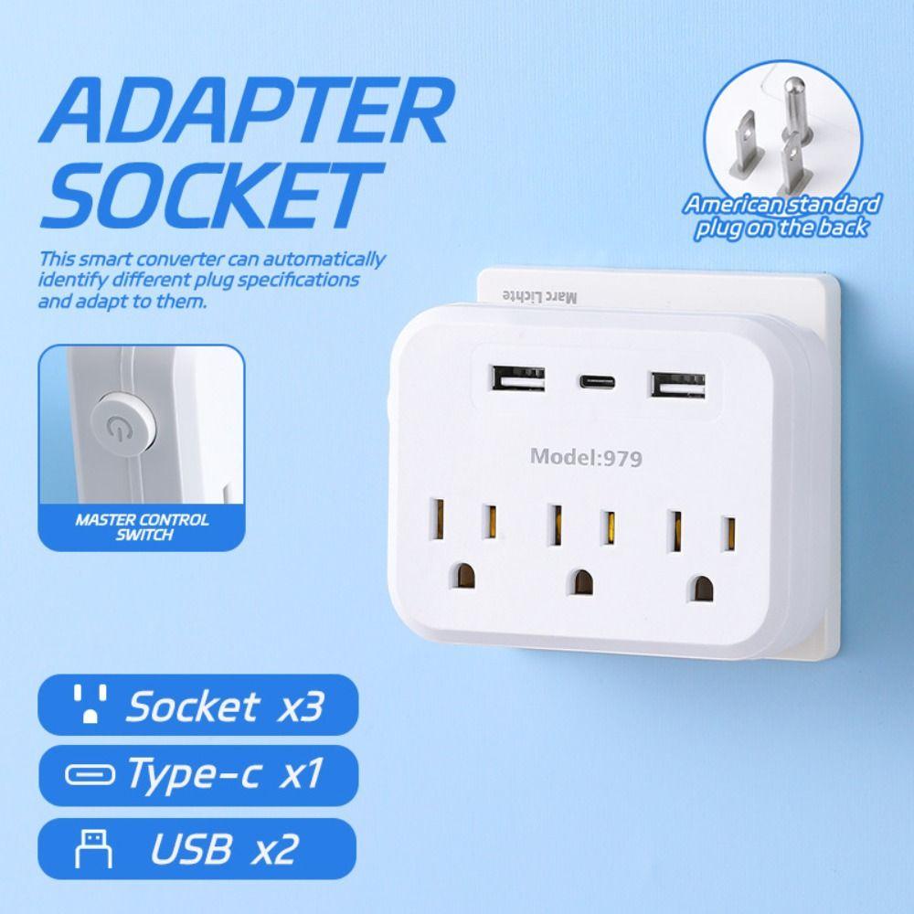 Surge Protector Outlet Extender Overload Protection Wall Adapter Professional Power Strip Home