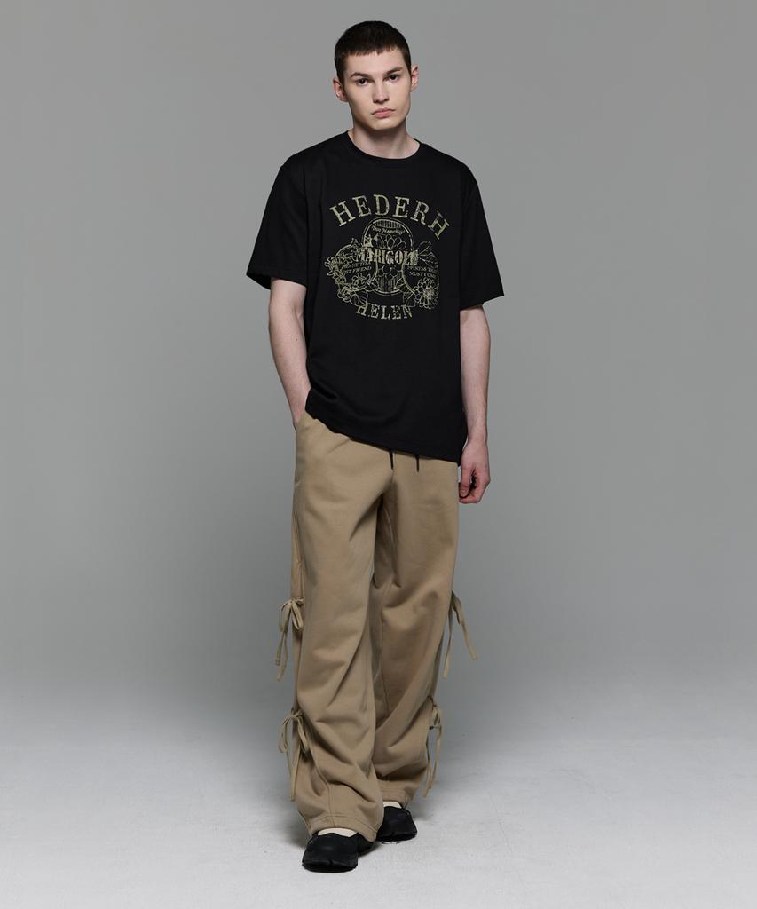 HEDER HELEN Marigold Black Half-T
