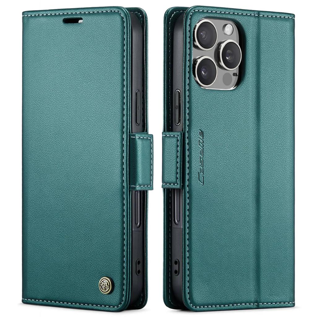 For iPhone 16 Pro Max 16 Plus Case with Card Holder, Wallet Case with RFID Blocking, Durable Leather Kickstand Magnetic Clasp