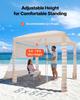 Tenda de Praia, Toldo de Praia 2,4 x 2,4 m com Parede Lateral, Proteção UPF 50+, Tenda Cabana de Montagem Fácil com Bolsos para Areia, Altura Ajustável, Sombra Portátil