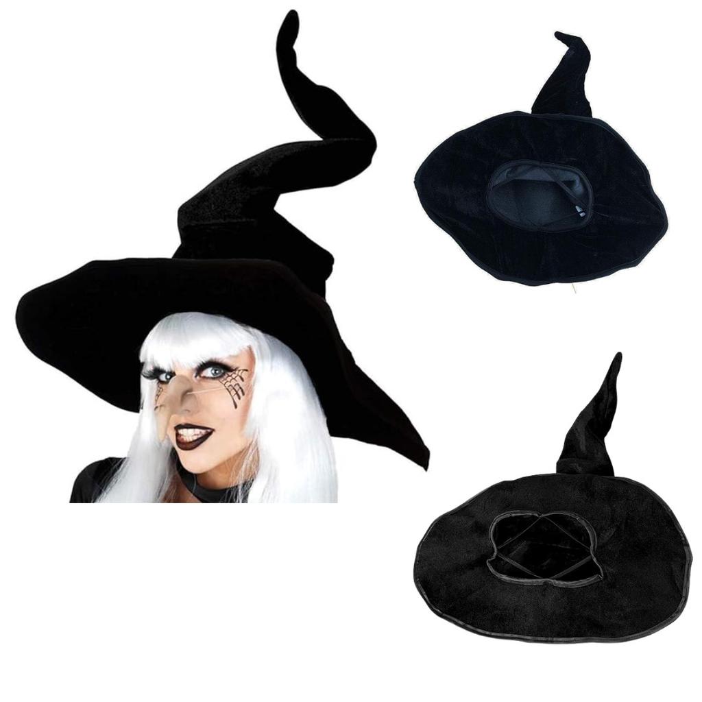 Halloween, Wrinkle Twist Magic Hat, High Quality, Thick Velvet Fabric, Witch Hat, COS Dress Up, DIY Lolita Hat