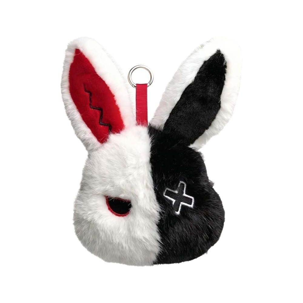 Fluffy Halloween Plushie Compact Stitched Bunny Bag Pendant Gothic Rabbit Key Organizer