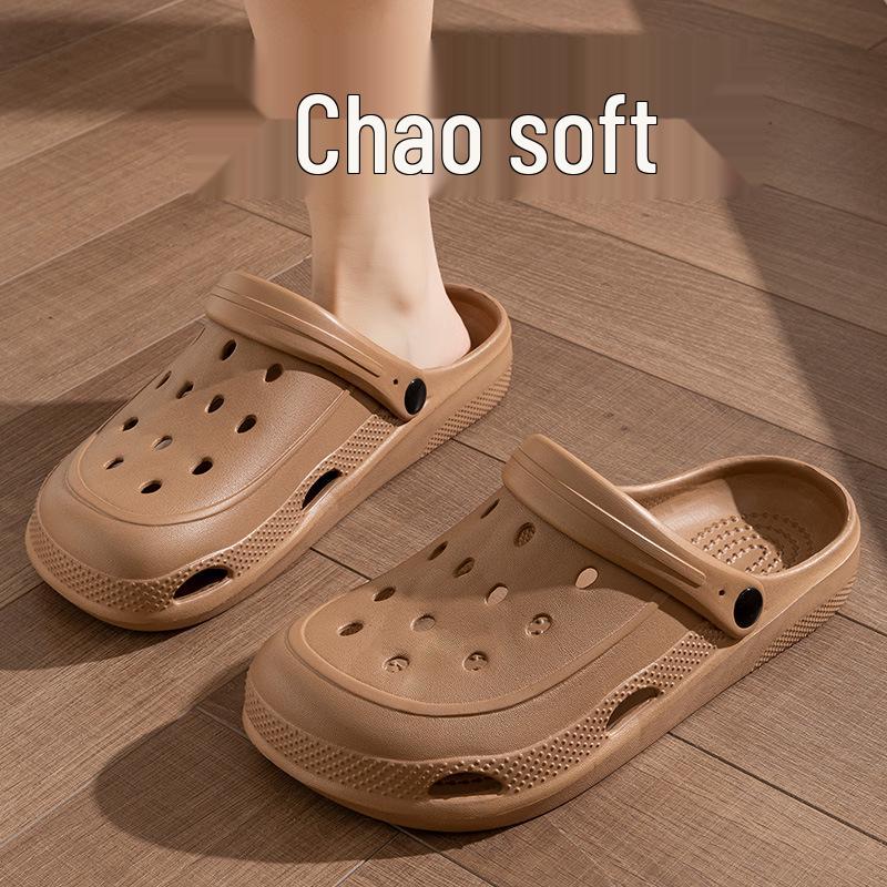 Sandalias de Playa EVA de Verano para Mujer - Zapatillas Antideslizantes Net Red Baotou Medio Paquete.