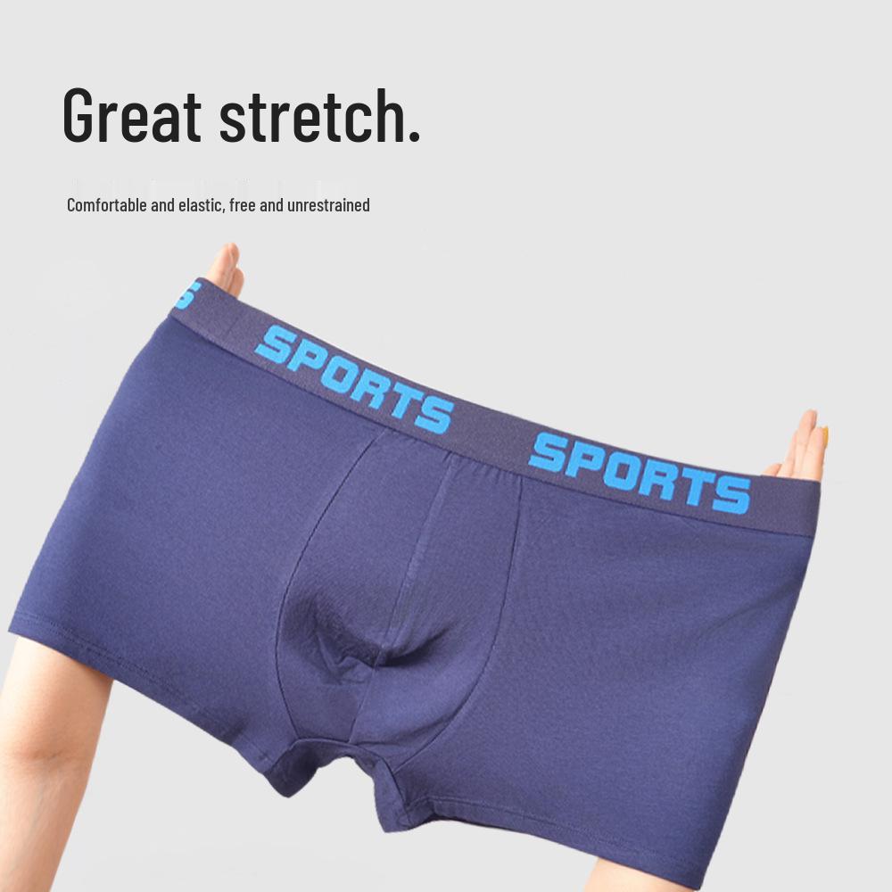 Men's Modal Sport Boxer Briefs with U-Shaped Pouch - Breathable, Plus Size, Mid-Rise