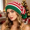 New parent-child red Christmas hat striped hat women's holiday wool hat hot-selling knitted Christmas hat women