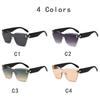 New Fashion Brand Luxury Designer Sunglasses Women  Snake Oversized Vintage Shades Glasses Travel Rimless Trendy Sunglasses