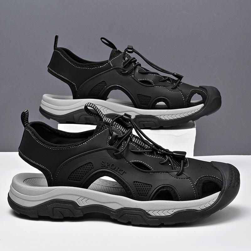 Men's Sport Sandals Comfortable Breathable Outdoor Lightweight Beach Sandals Soft Soled Closed Toe Trail Walking Casual Sandals