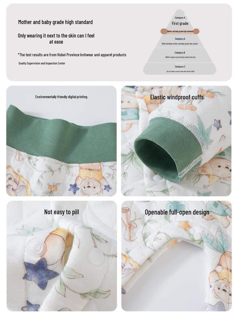 Infant & Toddler High-Waist Quilted Cotton Underwear Set - Unisex Autumn Warmth