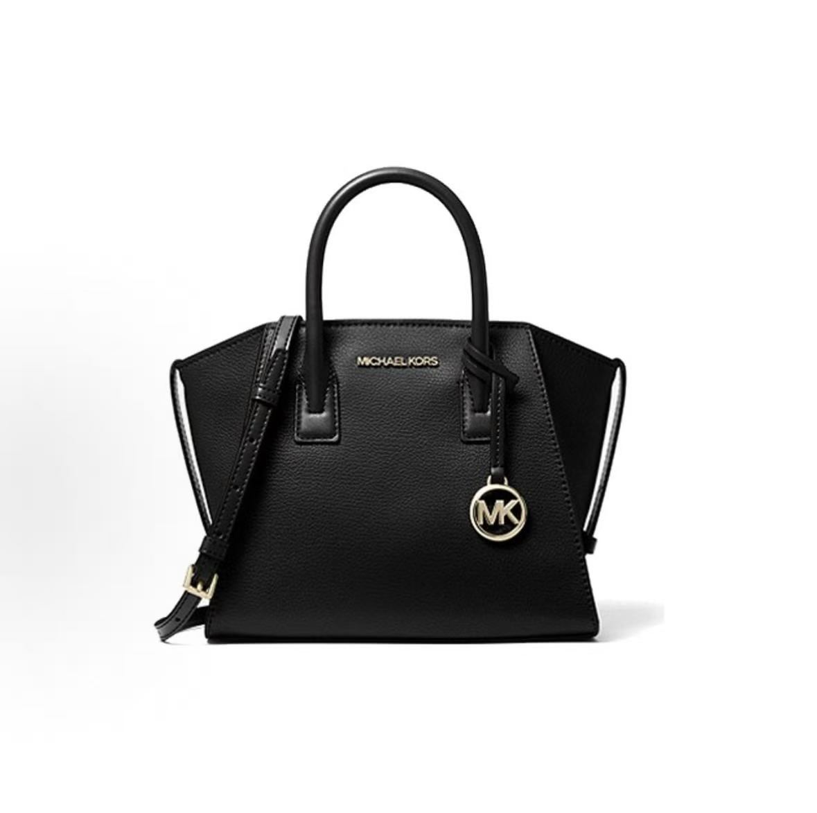 

Michael Kors Avril Letter Logo Solid Color Commuter Style Leather Ear Bag Tote Shoulder Crossbody Bag Small Women Bags Black 35F1G4VM2L-001 Shopping Bag Set(Basic Set+Shopping Bag)