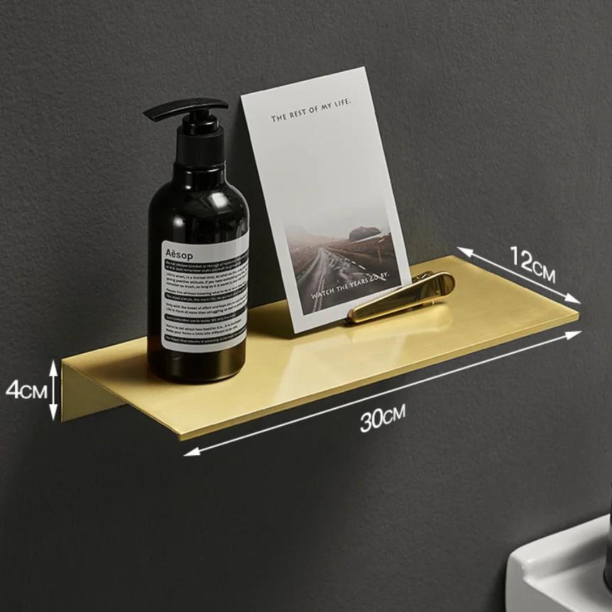 Brushed gold bathroom shelf bathroom rack wall hanging cosmetics storage rack toiletries shelf