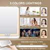 Travel Makeup Mirror with Light Tripple Folding Vanity Mirror with Lights 3 Colors Lighted Makeup Mirror 1500mAh Rechargeable M