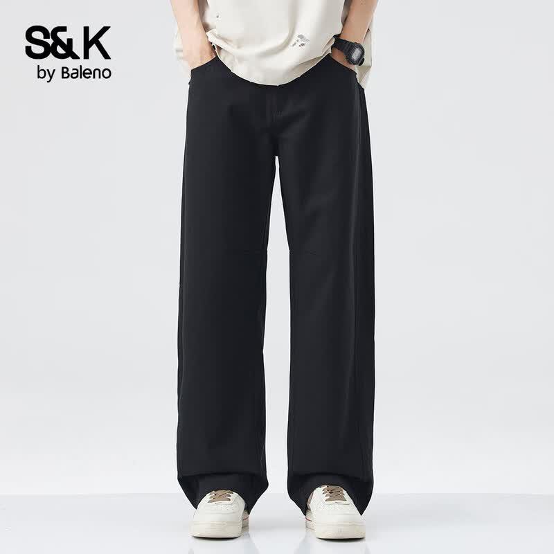 Baleno Men's S&K Loose Straight Drape Trousers