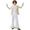 Costume da Palco Disco Retrò Anni '70 da Uomo Set Costume di Carnevale di Halloween Outfit da Ballo M XL