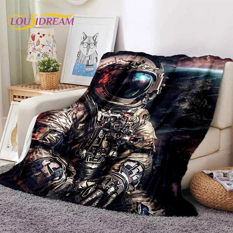 Astronaut Universe Spaceman Outer Space Cartoon Soft Flannel Blanket for Beds Bedroom Sofa Picnic,Throw Blanket Outdoors Leisure