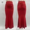 European and American High-Waisted Elastic Pleated Fishtail Midi Skirt for Autumn and Winter