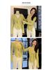 Ruffle Tie V-Neck Long Sleeve Green Slimming Casual T-shirt for Women