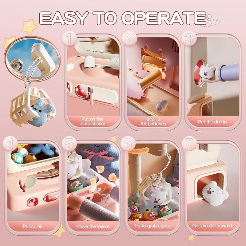 Mini Claw Machine Kids Vending Machine Prize Dispenser Toys Girls Boys With lighting And Sound Electronic Arcade Game
