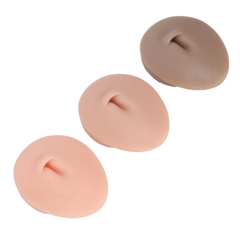 3pcs 3D Silicone Button Belly Model Display Belly Piercing Practice Model for Acupuncture Teaching