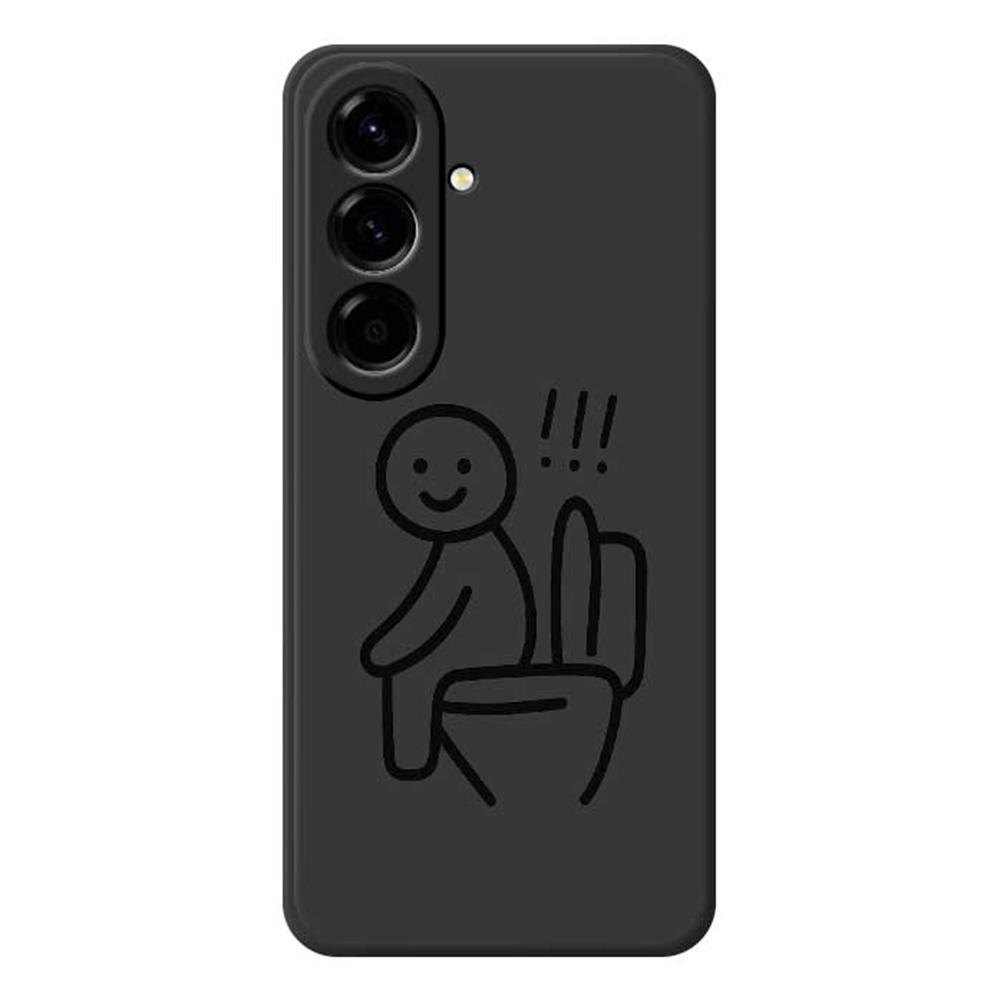 For Samsung Galaxy A56 5G Case Stickman Toilet Pattern Printing Straight Edge TPU Phone Back Cover