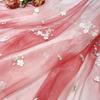 150x100cm Flower Pear Blossoms Embroidery Chiffon Fabric DIY Chinese Hanfu Sewing Costume Stage Costume Decor Clothing Supplies