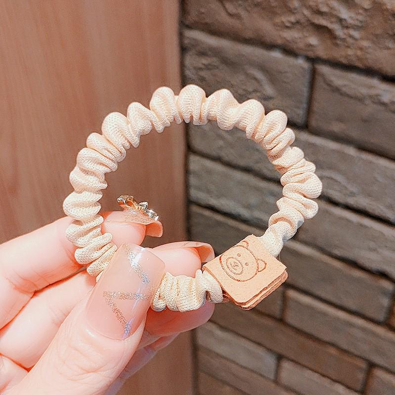 Elastic Milk Coffee Hair Tie: Durable, High-End Ponytail & Headband for Women