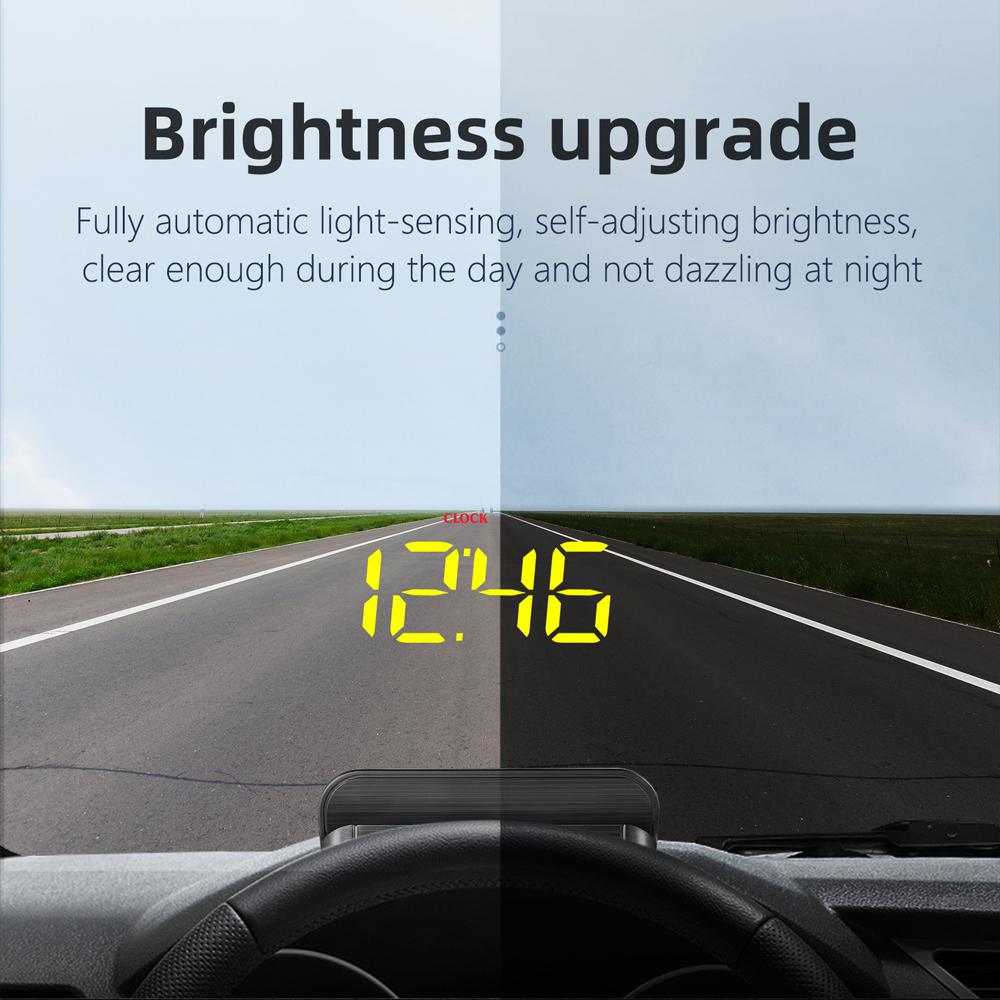 Head Up Display OBD2 Car Speedometer Water Temp Clock HUD Over-speed Alarm Big Font Windshield Projector Auto Electronic Parts