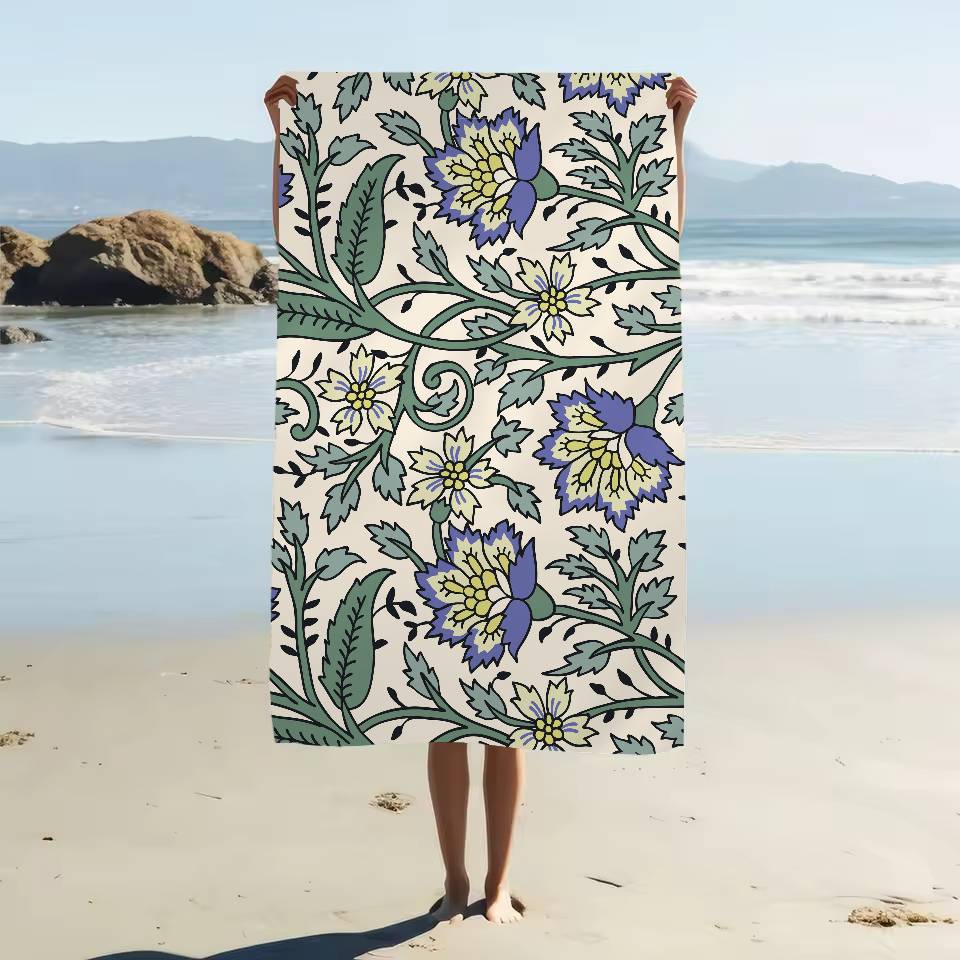 Ethnic Pattern Print Microfiber Printed Beach Towel Mountain Climbing Yoga Beach Swimming Running Absorbent Soft Towel