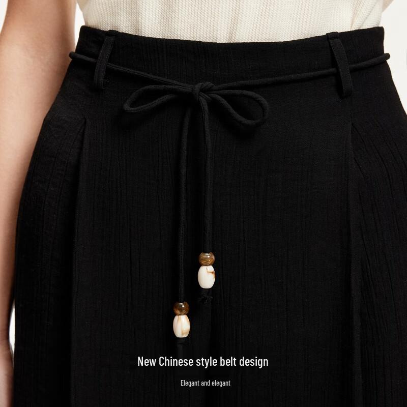 VEROMODA Women's Belted Textured Wide-Leg Pants