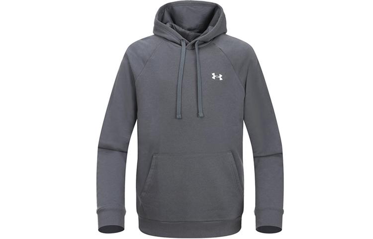 Under Armour Rival Sweatshirts Men s Gray Hooded Moderate Regular 1357105-012 M