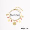 Stainless Steel Bracelet with 18K Gold-Plated Fruit Pendants and European Pastoral Charm