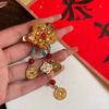 New Year's Flower Tassel Hair Clip New Chinese Style Hair Accessory Women Chinese Style Hairclip Fresh Sweet Headband Side Clip