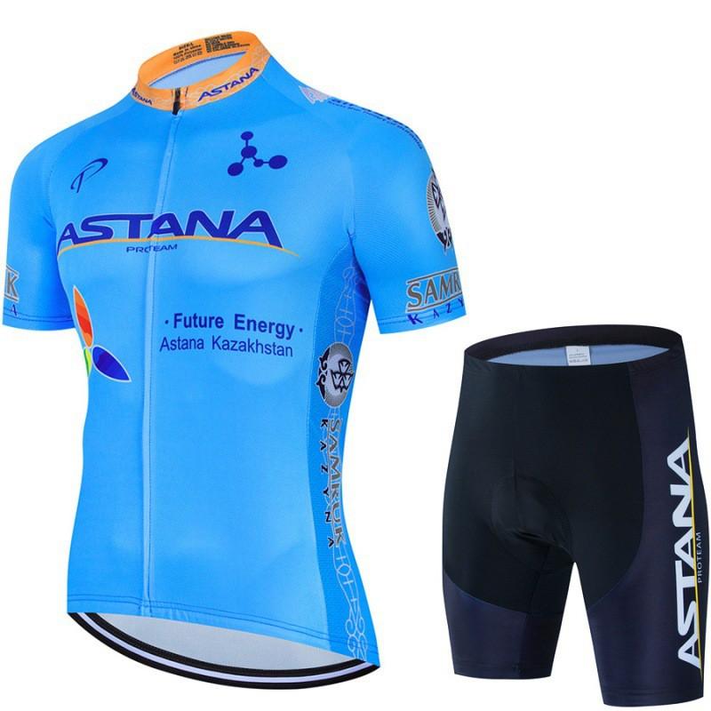 Mens Cycling Bib Shorts Set With Short Sleeve Jersey Breathable Sportwear Road Bike Riding