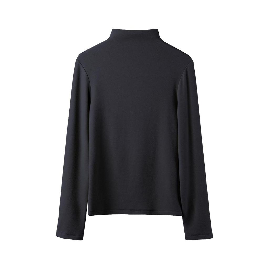 Women's Slim Fit Plush Shirts - Half-High Collar, Long Sleeves, Perfect for Autumn/Winter