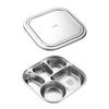 Compartment Stainless Steel Food Plates Functional Stainless Steel Divided Plates Practical Meals Arrangement Container