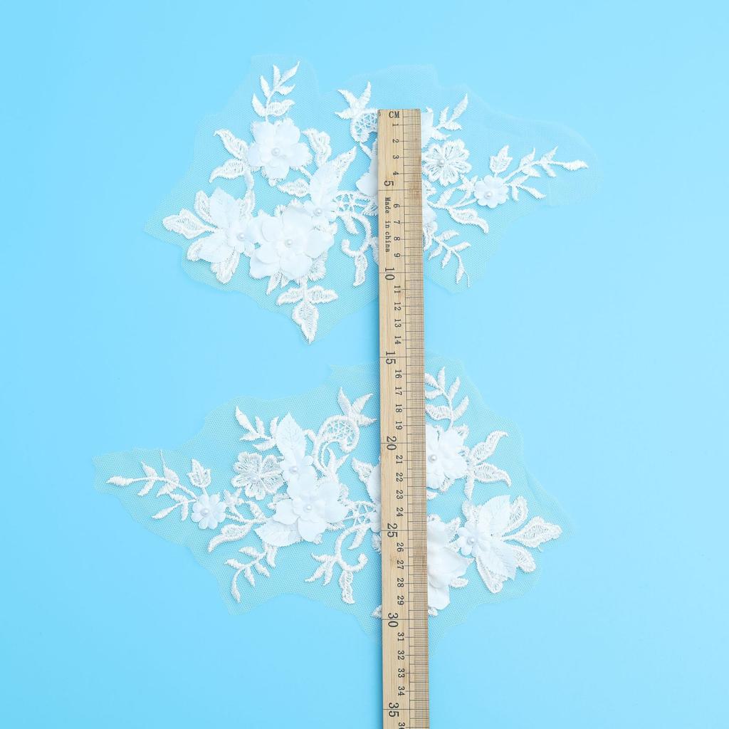 Polyester Silk Beads To Flower White Embroidery Clothing Accessories Women'S Clothing Children'S Clothing Hanfu Lolita Lace Fabric Lace