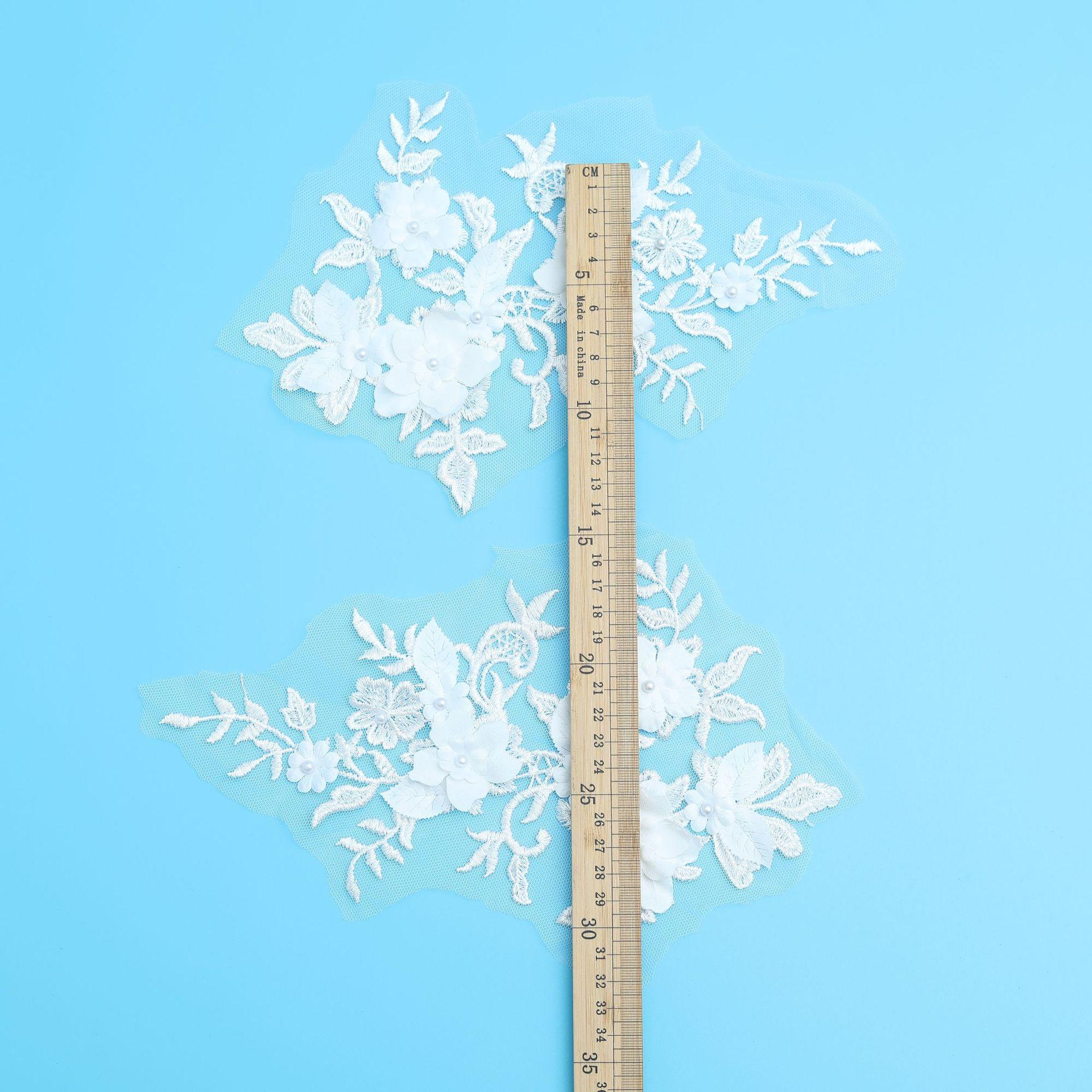 

Полиэстеровый шелк Бусины К Цветку Белая Вышивка Аксессуары для одежды Женская одежда Детская одежда Ханфу Лолита Кружевная ткань Кружево 27*17cm