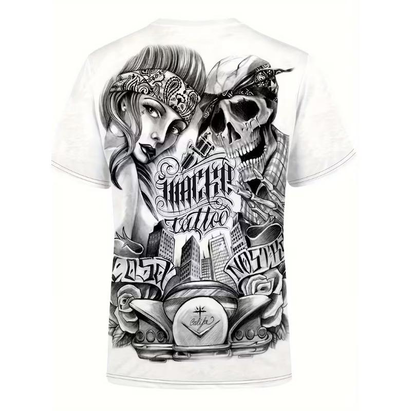 Fashion Halloween Men's T-shirts Clothing Crew Neck Short-sleeved Tee Funny Pumpkin 3D Printed Short Sleeve T-shirt For Men
