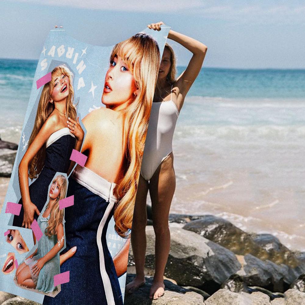 Fashion Singer S-sabrina Carpenter Beach Towel For Kids Bath Towel Pool Towel Vacation Gift Picnic Towel Party Gift