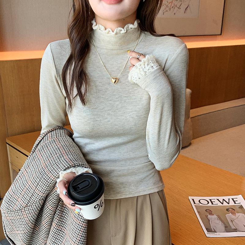 

Women s De Rong Fleece-Lined Long-Sleeve Base Layer T-Shirt: Cute, Flattering, Belly-Covering, Slim Fit for All Sizes. M